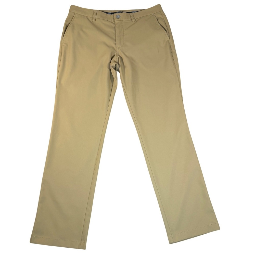 Bonobos Golf Pants Mens 35x32 Slim Fit Tan Khaki Performance Chino Stretch Solid